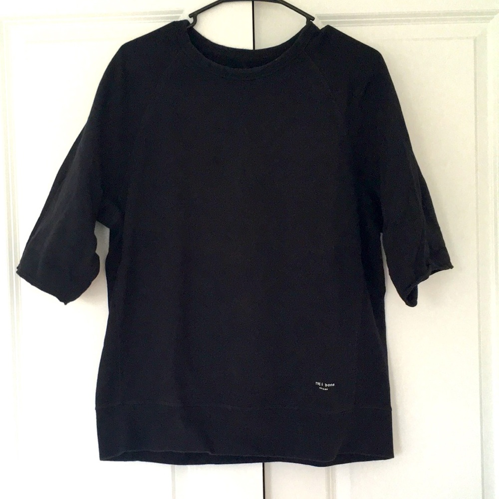 Rag & Bone 3/4 Raglan Sleeve Black Sweatshirt Size M